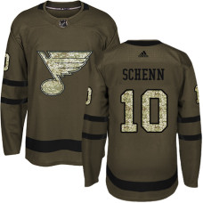 Youth Brayden Schenn Premier St. Louis Blues #10 Green Salute to Service Jersey