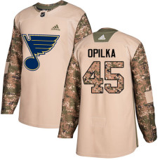 Youth Luke Opilka Authentic St. Louis Blues #45 Camo Veterans Day Practice Jersey