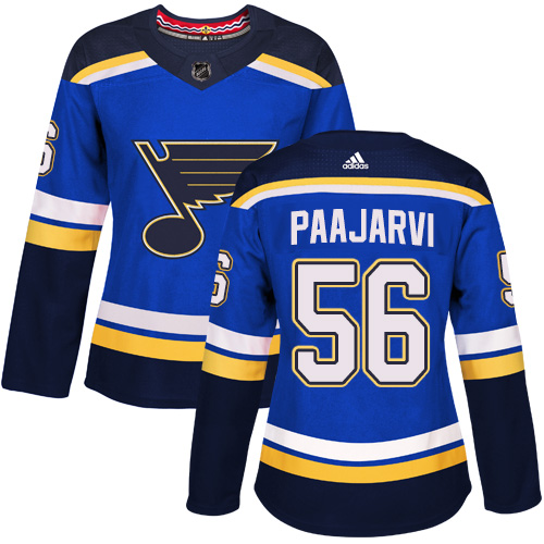 Women's Magnus Paajarvi Authentic St. Louis Blues #56 Royal Blue Home Jersey Women's Magnus Paajarvi Authentic St. Louis Blues #56 Royal Blue Home Jersey