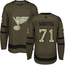 Youth Vladimir Sobotka Premier St. Louis Blues #71 Green Salute to Service Jersey