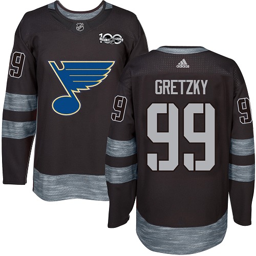 Wayne Gretzky Premier St. Louis Blues 1917-2017 100th Anniversary #99 Black Jersey Wayne Gretzky Premier St. Louis Blues 1917-2017 100th Anniversary #99 Black Jersey