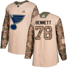 Youth Beau Bennett Authentic St. Louis Blues #78 Camo Veterans Day Practice Jersey