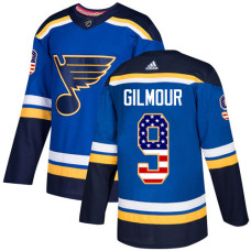 Doug Gilmour Authentic St. Louis Blues #9 Blue USA Flag Fashion Jersey