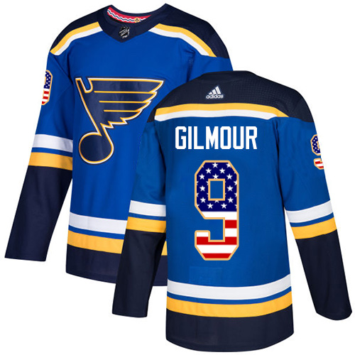 Doug Gilmour Authentic St. Louis Blues #9 Blue USA Flag Fashion Jersey Doug Gilmour Authentic St. Louis Blues #9 Blue USA Flag Fashion Jersey