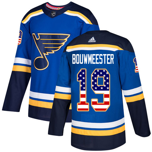 Jay Bouwmeester Authentic St. Louis Blues #19 Blue USA Flag Fashion Jersey Jay Bouwmeester Authentic St. Louis Blues #19 Blue USA Flag Fashion Jersey