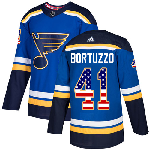 Robert Bortuzzo Authentic St. Louis Blues #41 Blue USA Flag Fashion Jersey Robert Bortuzzo Authentic St. Louis Blues #41 Blue USA Flag Fashion Jersey