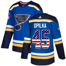 Luke Opilka Authentic St. Louis Blues #45 Blue USA Flag Fashion Jersey