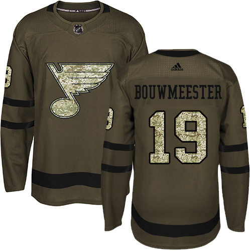 Jay Bouwmeester Premier St. Louis Blues #19 Green Salute to Service Jersey Jay Bouwmeester Premier St. Louis Blues #19 Green Salute to Service Jersey