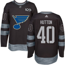 Carter Hutton Authentic St. Louis Blues 1917-2017 100th Anniversary #40 Black Jersey