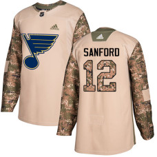 Youth Zach Sanford Authentic St. Louis Blues #12 Camo Veterans Day Practice Jersey