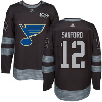 Zach Sanford Authentic St. Louis Blues 1917-2017 100th Anniversary #12 Black Jersey