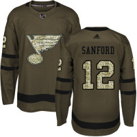 Zach Sanford Authentic St. Louis Blues #12 Green Salute to Service Jersey