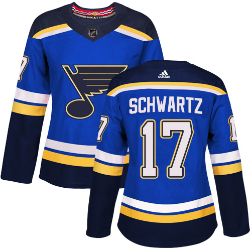 Women's Jaden Schwartz Authentic St. Louis Blues #17 Royal Blue Home Jersey Women's Jaden Schwartz Authentic St. Louis Blues #17 Royal Blue Home Jersey
