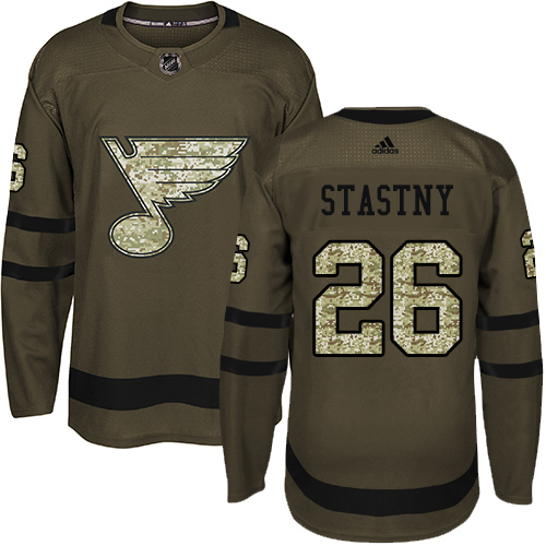 Youth Paul Stastny Premier St. Louis Blues #26 Green Salute to Service Jersey Youth Paul Stastny Premier St. Louis Blues #26 Green Salute to Service Jersey