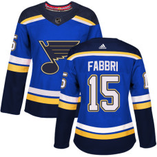 Women's Robby Fabbri Authentic St. Louis Blues #15 Royal Blue Home Jersey