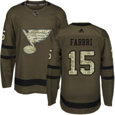 Youth Robby Fabbri Premier St. Louis Blues #15 Green Salute to Service Jersey