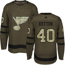 Youth Carter Hutton Authentic St. Louis Blues #40 Green Salute to Service Jersey