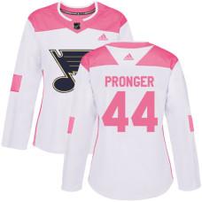 Women's Chris Pronger Authentic St. Louis Blues #44 White/Pink Fashion Jersey