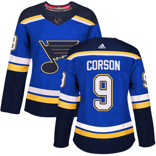 Women's Shayne Corson Premier St. Louis Blues #9 Royal Blue Home Jersey Women's Shayne Corson Premier St. Louis Blues #9 Royal Blue Home Jersey