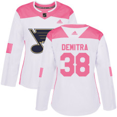 Women's Pavol Demitra Authentic St. Louis Blues #38 White/Pink Fashion Jersey