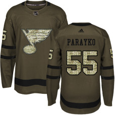 Youth Colton Parayko Authentic St. Louis Blues #55 Green Salute to Service Jersey