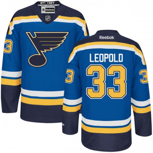 Kid's St. Louis Blues Jordan Leopold Premier Home Navy Blue Jersey